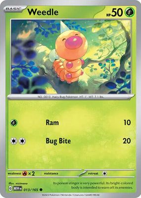 PSA8 ビードル 旧裏　初版 マークなし 1996 Weedle 第1弾 Weedle 1996 Japanese Base Set #13 Base - No Rarity Symbol