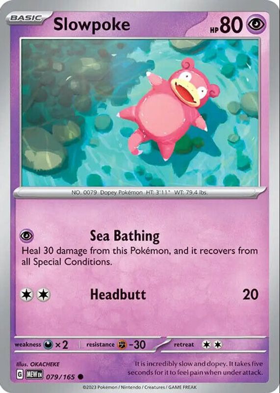 Slowpoke 2023 Scarlet & Violet: 151 #079/165 Base PSA 10