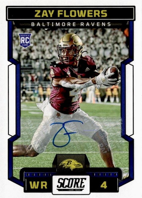 Zay Flowers 2023 Score #351 Rookie Signatures RAW