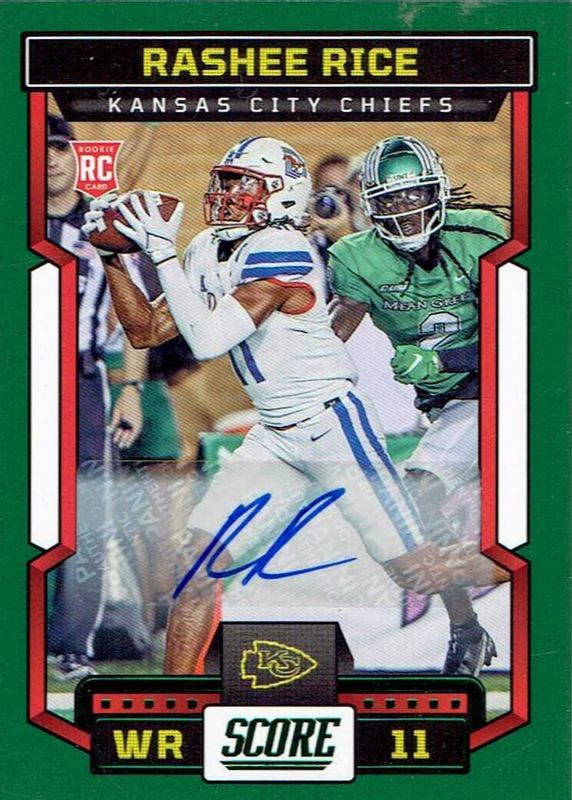 Rashee Rice 2023 Score #352 Rookie Signatures - Green RAW