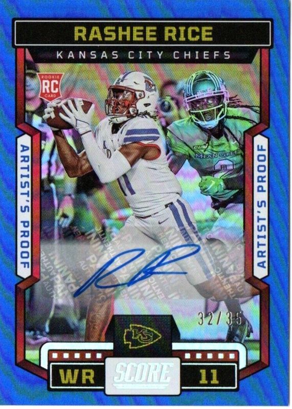 Rashee Rice 2023 Score #352 Rookie Signatures - Artist's Proof /35 SGC 9.5