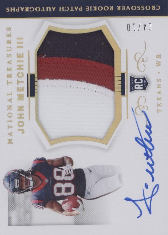 John Metchie III 2022 National Treasures #CRPA-JM Crossover Rookie Patch Autographs - Holo Gold /10 PSA 10