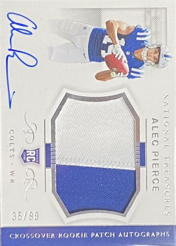 Alec Pierce 2022 National Treasures #CRPA-AP Crossover Rookie Patch Autographs (/99) Rookie PSA 10