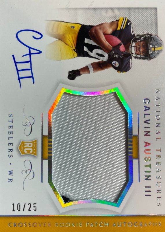 Calvin Austin III 2022 National Treasures #CRPA-CA Crossover Rookie Patch Autographs - Holo Silver /25 RAW