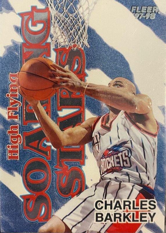 Charles Barkley 1997 Fleer #3 Soaring Stars - High Flying RAW