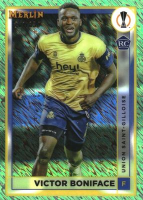 2022 Topps Merlin Chrome UEFA Club Competitions #142 Neon Green Shimmer Refractor /350