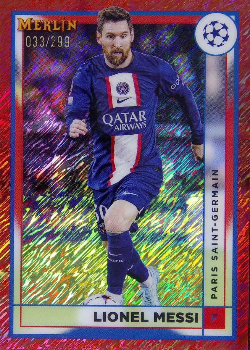 Topps Merlin Chrome Messi メッシ 世界250枚限定 Lionel Messi RARE SILVER REFRACTOR TOPPS MERLIN CHROME WIZARDS OF