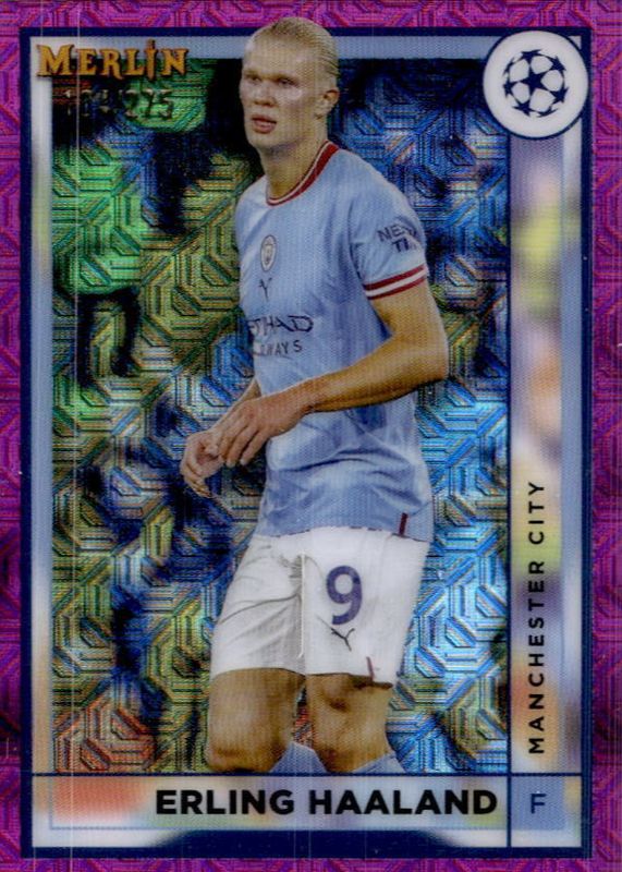 Erling Haaland 2022 Topps Merlin Chrome UEFA Club Competitions #92 Pink Mojo Refractor /275 PSA 10