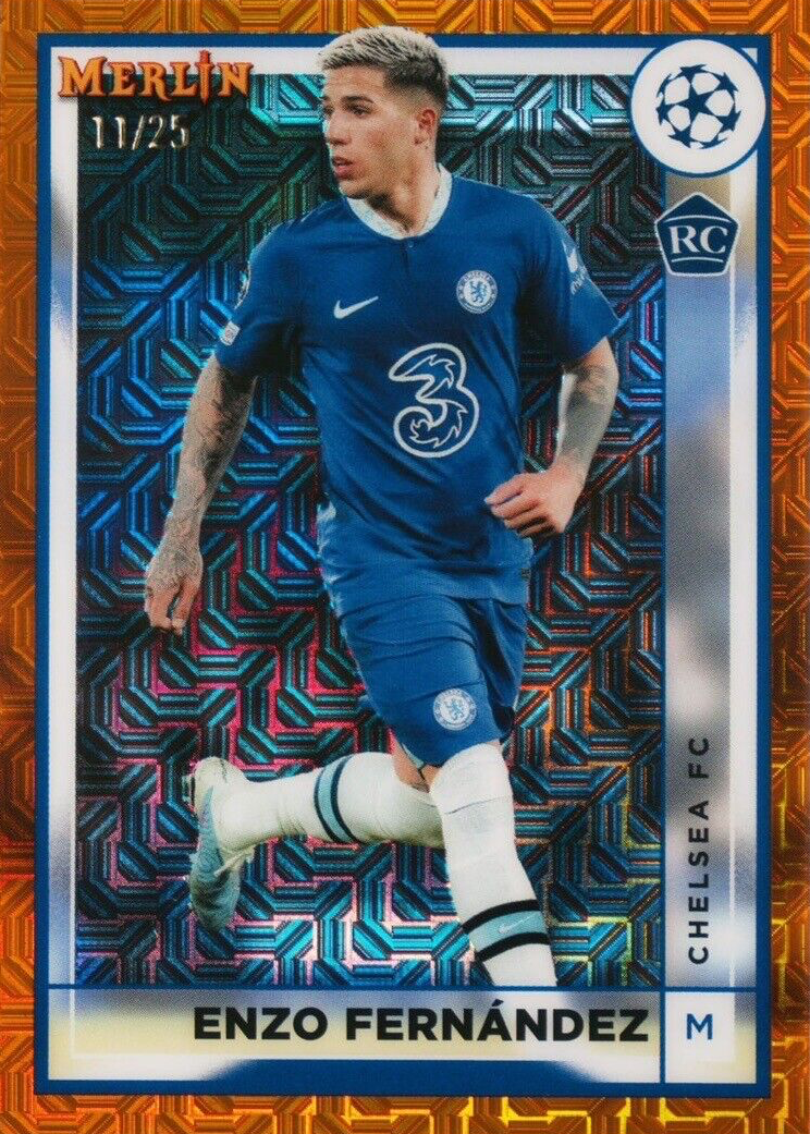 スポーツ選手 enzo fernandez auto /15 topps argentina 2022-23 Topps UEFA Club Competitions Enzo Fernandez RC #/99
