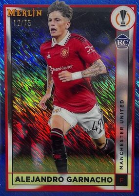 2022 Topps Merlin Chrome UEFA Club Competitions #96 Blue Shimmer Refractor /75