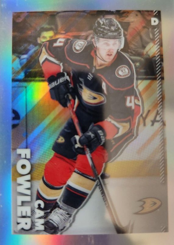 Cam Fowler 2022 Topps Chrome NHL Sticker Collection #12 Refractor /99 RAW