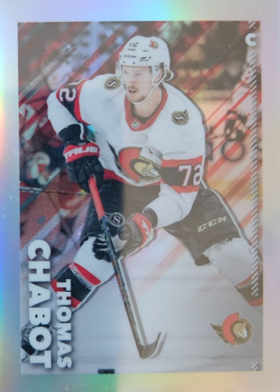 Thomas Chabot 2022 Topps Chrome NHL Sticker Collection #357 Refractor /99 PSA 9