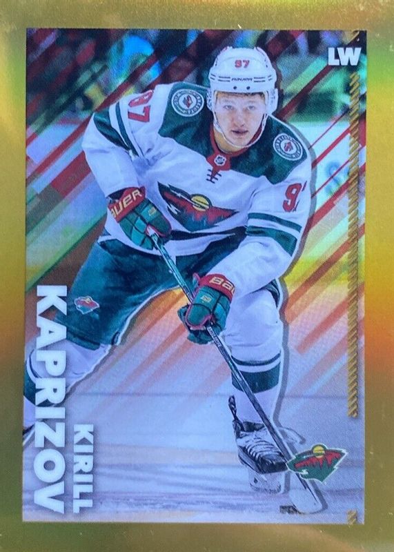 Kirill Kaprizov 2022 Topps Chrome NHL Sticker Collection #244 Gold Refractor /50 PSA 9