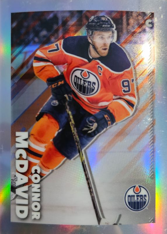 Connor McDavid 2022 Topps Chrome NHL Sticker Collection #193 Refractor /99 PSA 10