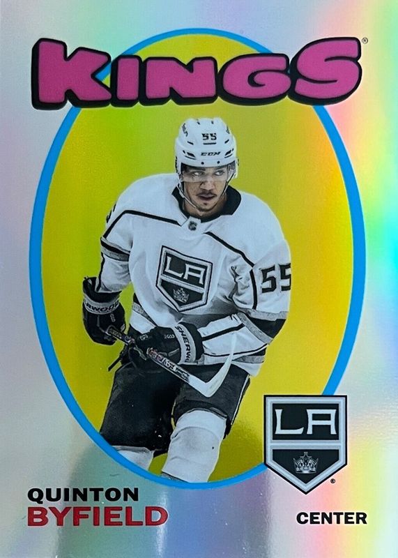 Quinton Byfield 2022 Topps Chrome NHL Sticker Collection #611 1971-72 Topps NHL Rookie SGC 9.5