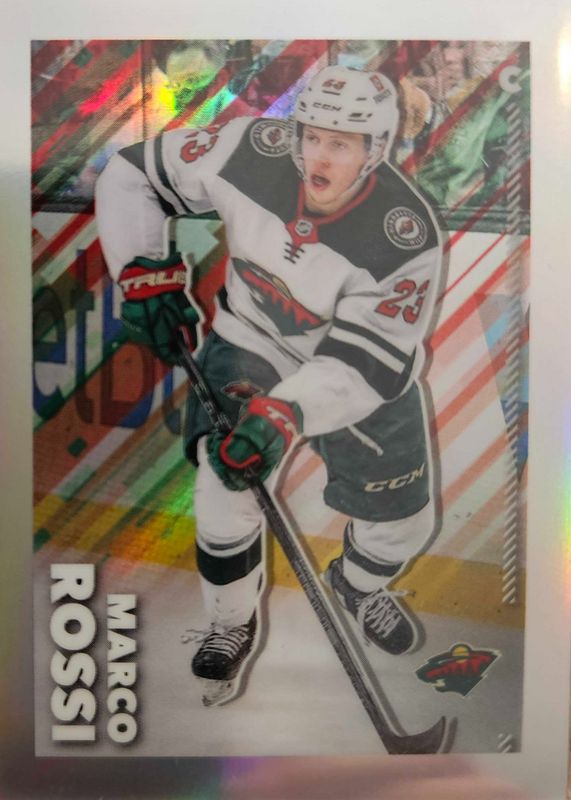 Marco Rossi 2022 Topps Chrome NHL Sticker Collection #254 Refractor /99 Rookie SGC 9