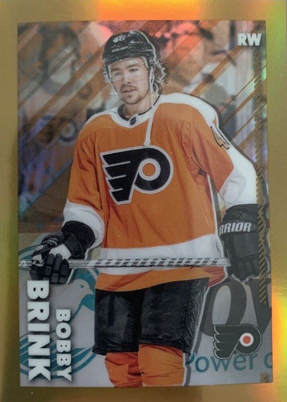 Bobby Brink 2022 Topps Chrome NHL Sticker Collection #373 Gold Refractor /50 Rookie SGC 9