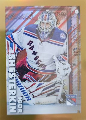 2022 Topps Chrome NHL Sticker Collection #334 Gold Refractor /50