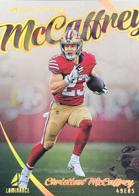 Christian McCaffrey 2023 Luminance #NG-11 Names of the Game /(SSP) RAW