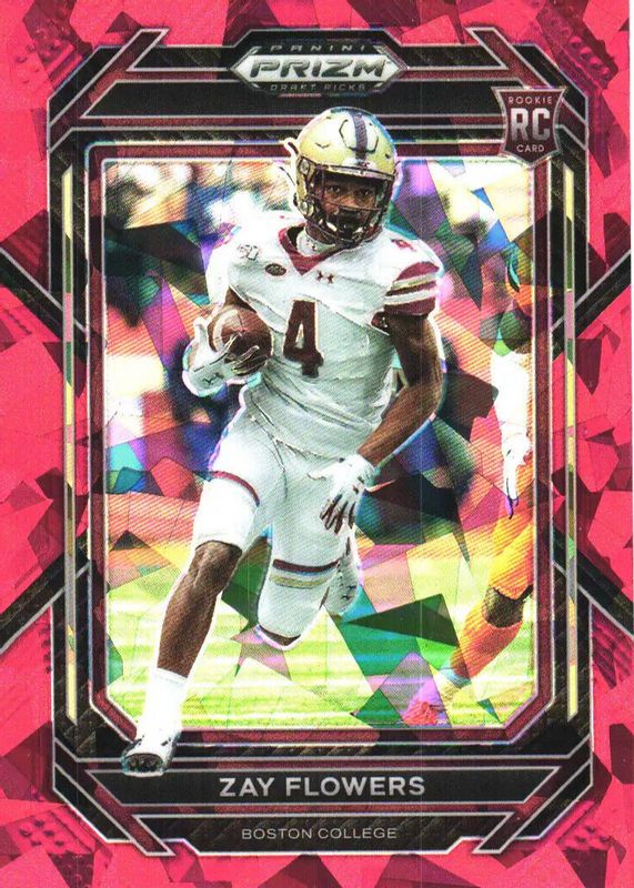 Zay Flowers 2023 Prizm Draft Picks #143 Red Ice Rookie PSA 10