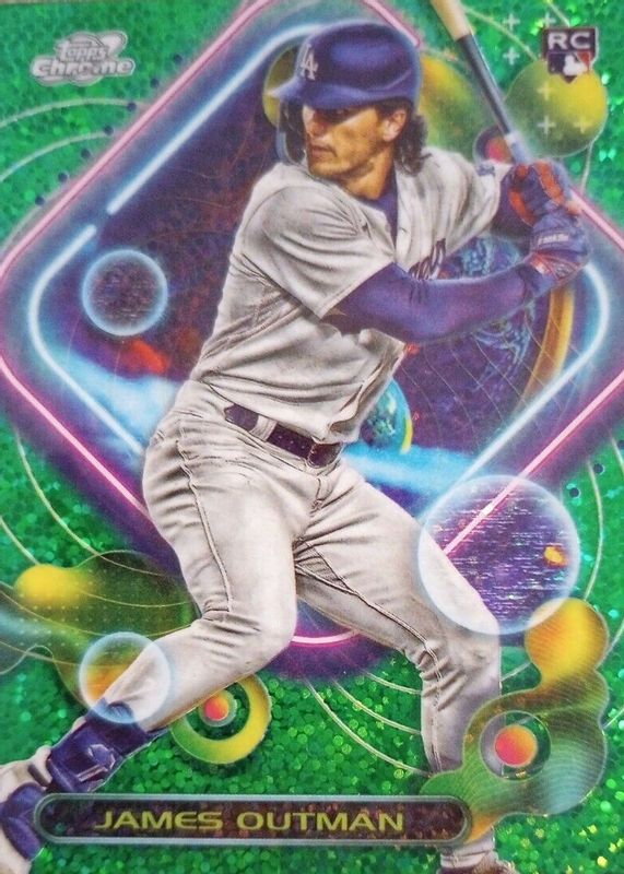 James Outman 2023 Topps Chrome Cosmic #146 Green Space Dust Refractor /75 Rookie SGC 9.5