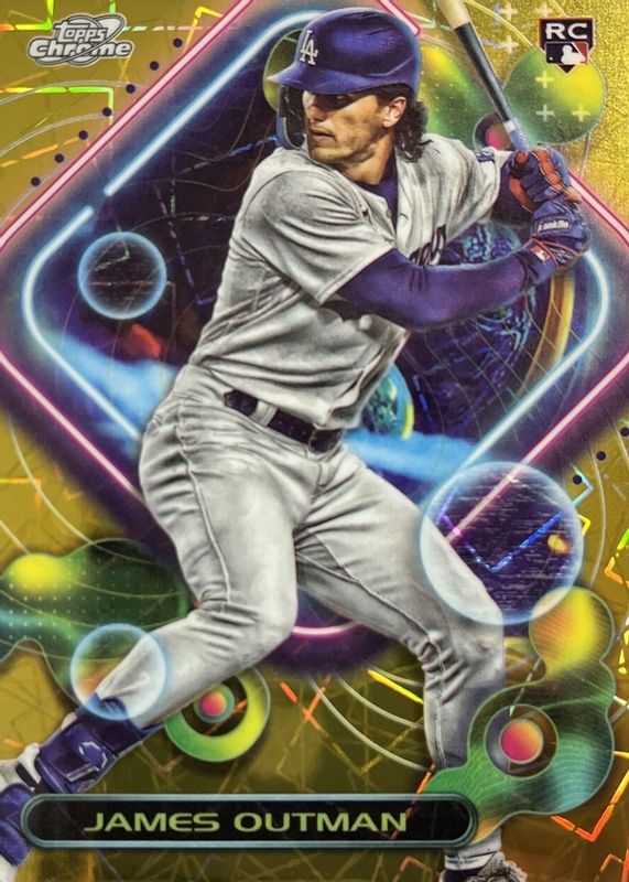 James Outman 2023 Topps Chrome Cosmic #146 Gold Interstellar Refractor /50 Rookie RAW