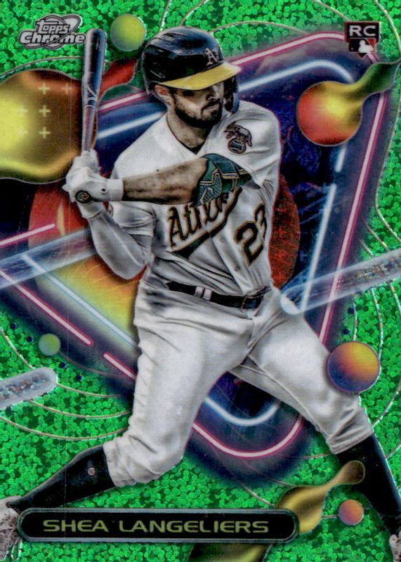 Shea Langeliers 2023 Topps Chrome Cosmic #51 Green Space Dust Refractor /75 Rookie RAW