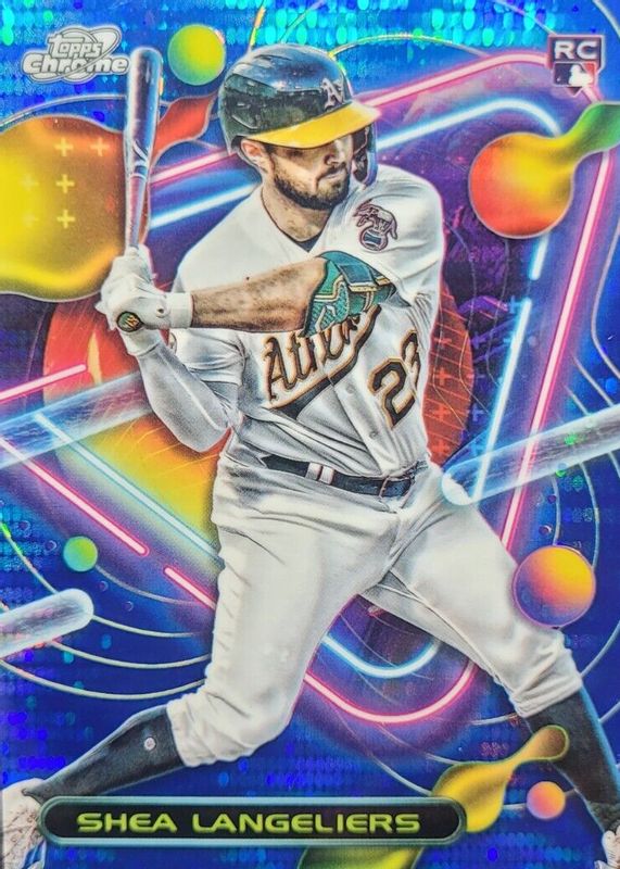 Shea Langeliers 2023 Topps Chrome Cosmic #51 Blue Moon Refractor /99 Rookie RAW