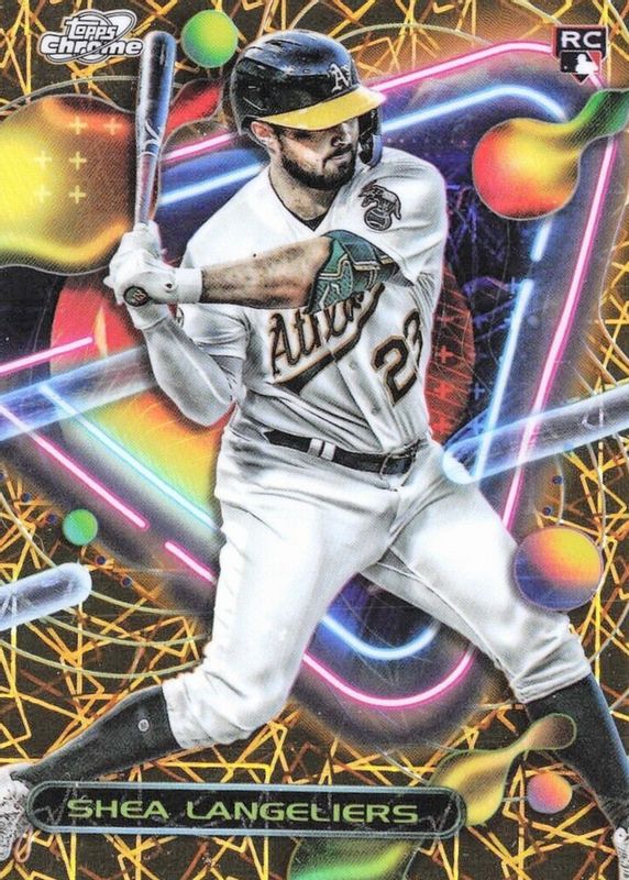 Shea Langeliers 2023 Topps Chrome Cosmic #51 Gold Interstellar Refractor /50 Rookie RAW