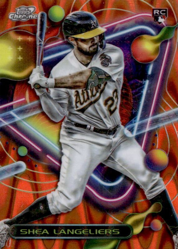 Shea Langeliers 2023 Topps Chrome Cosmic #51 Orange Galactic Refractor /25 Rookie SGC 10