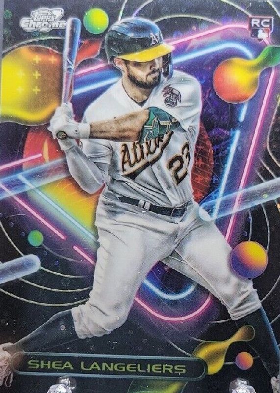 Shea Langeliers 2023 Topps Chrome Cosmic #51 Black Eclipse Refractor /10 Rookie RAW