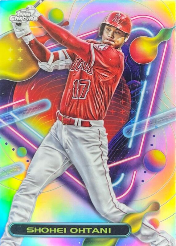 Shohei Ohtani 2023 Topps Chrome Cosmic #91 Refractor PSA 9