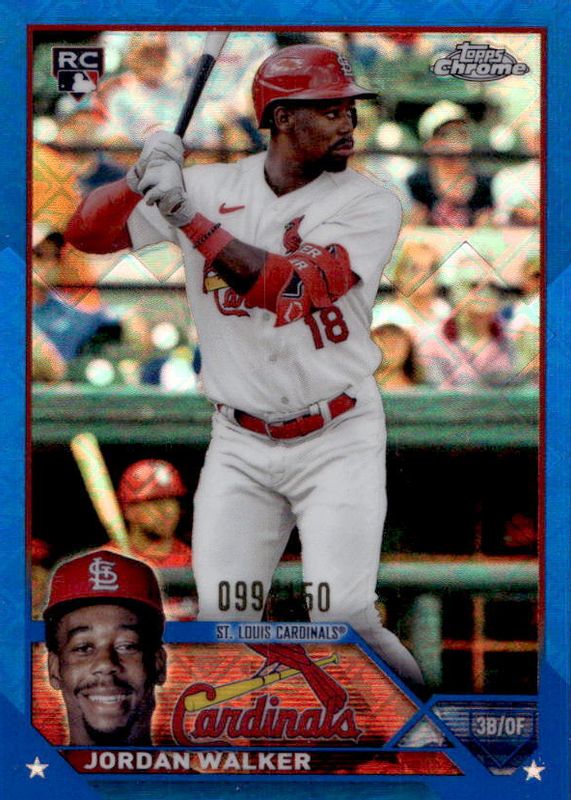 Jordan Walker 2023 Topps Chrome Logofractor Edition #209 Blue /150 Rookie RAW