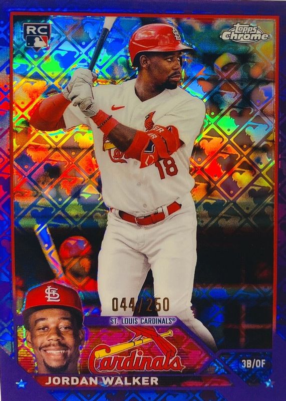 Jordan Walker 2023 Topps Chrome Logofractor Edition #209 Purple /250