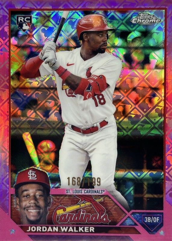 Jordan Walker 2023 Topps Chrome Logofractor Edition #209 Pink /199 Rookie SGC 9