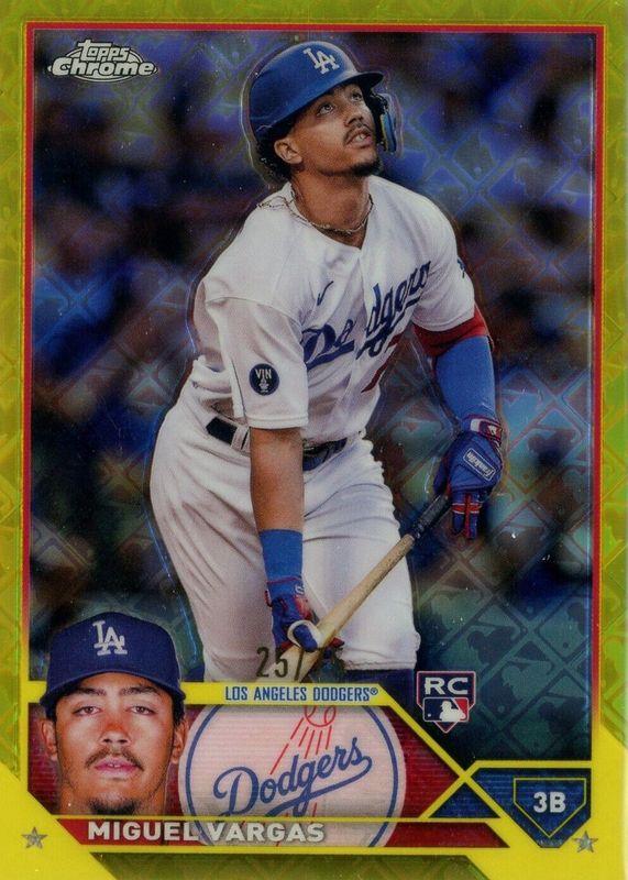 Miguel Vargas 2023 Topps Chrome Logofractor Edition #161 Yellow /75 Rookie SGC 9.5