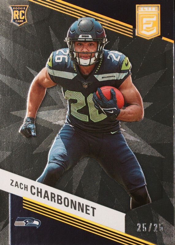 Zach Charbonnet 2023 Elite #199 Black /25 Rookie RAW