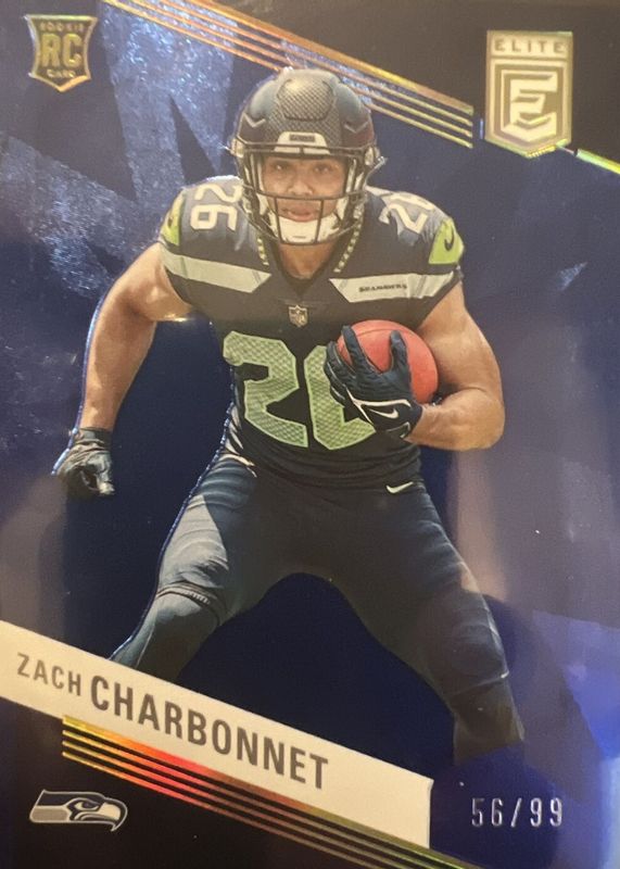 Zach Charbonnet 2023 Elite #199 Blue /99 Rookie SGC 10