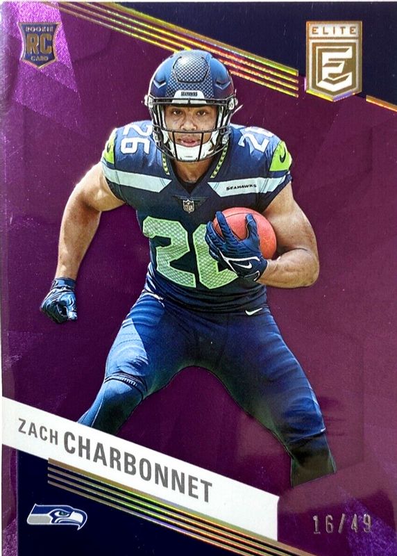 Zach Charbonnet 2023 Elite #199 Purple /49 Rookie SGC 10