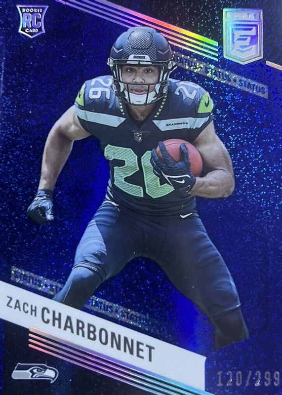 Zach Charbonnet 2023 Elite #199 Status Sparkle /299 Rookie SGC 10