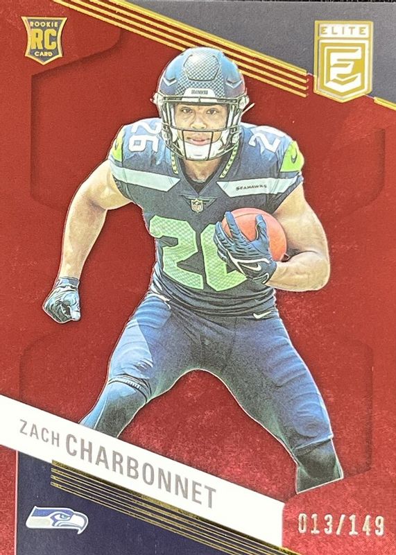 Zach Charbonnet 2023 Elite #199 Maroon /149 Rookie RAW