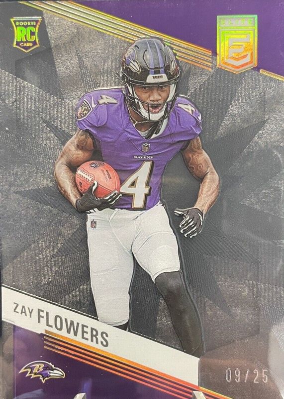 Zay Flowers 2023 Elite #200 Black /25 Rookie SGC 10