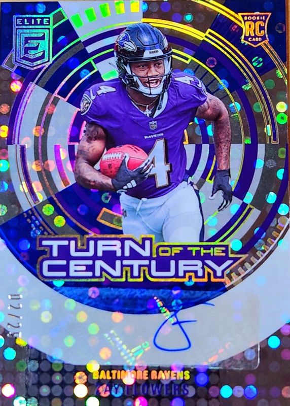 Zay Flowers 2023 Elite #TC-ZAY Turn of the Century Autographs - Blue /25 Rookie SGC 9.5