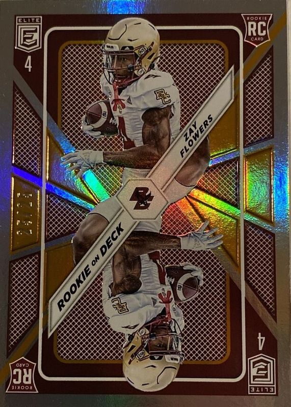 Zay Flowers 2023 Elite #RD-12 Rookie on Deck - Orange /25 Rookie SGC 9.5