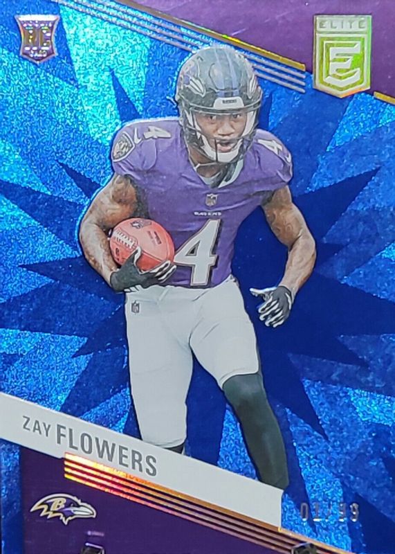 Zay Flowers 2023 Elite #200 Blue /99 Rookie SGC 9.5