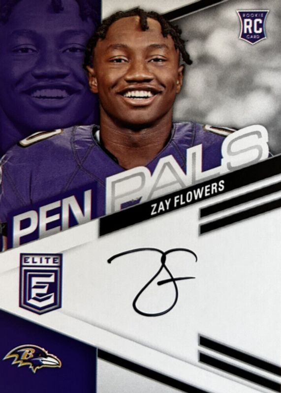 Zay Flowers 2023 Elite #PPZF Pen Pals Rookie PSA 10