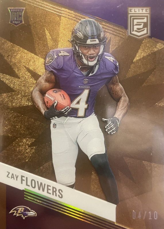 Zay Flowers 2023 Elite #200 Gold /10 Rookie SGC 9.5