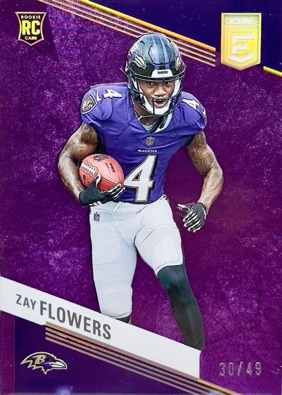 Zay Flowers 2023 Elite #200 Purple /49 Rookie BGS 9.5