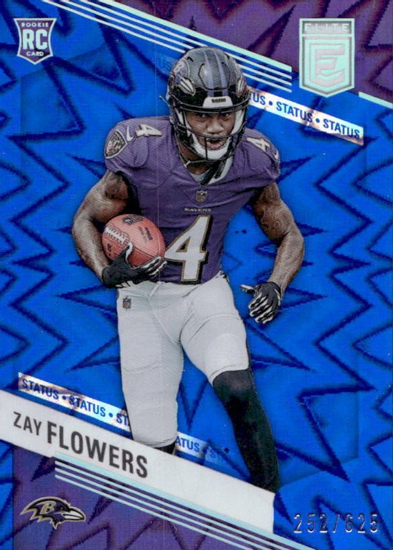 Zay Flowers 2023 Elite #200 Status Explosion /625 Rookie RAW