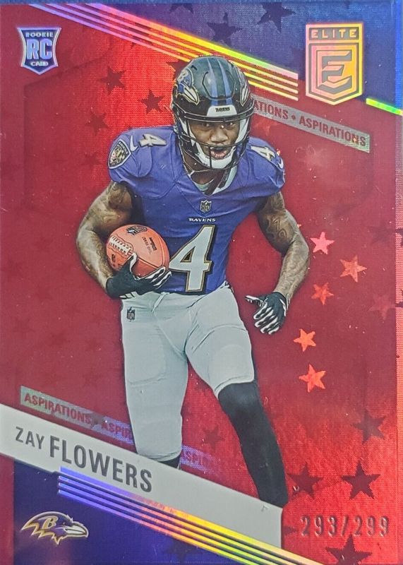 Zay Flowers 2023 Elite #200 Aspirations Stars /299 Rookie RAW